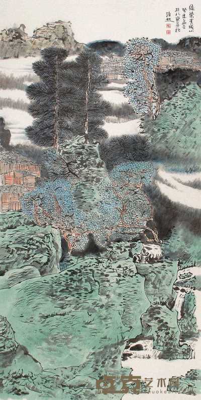 满维起 绿染青城山 立轴 133.5×67.4cm